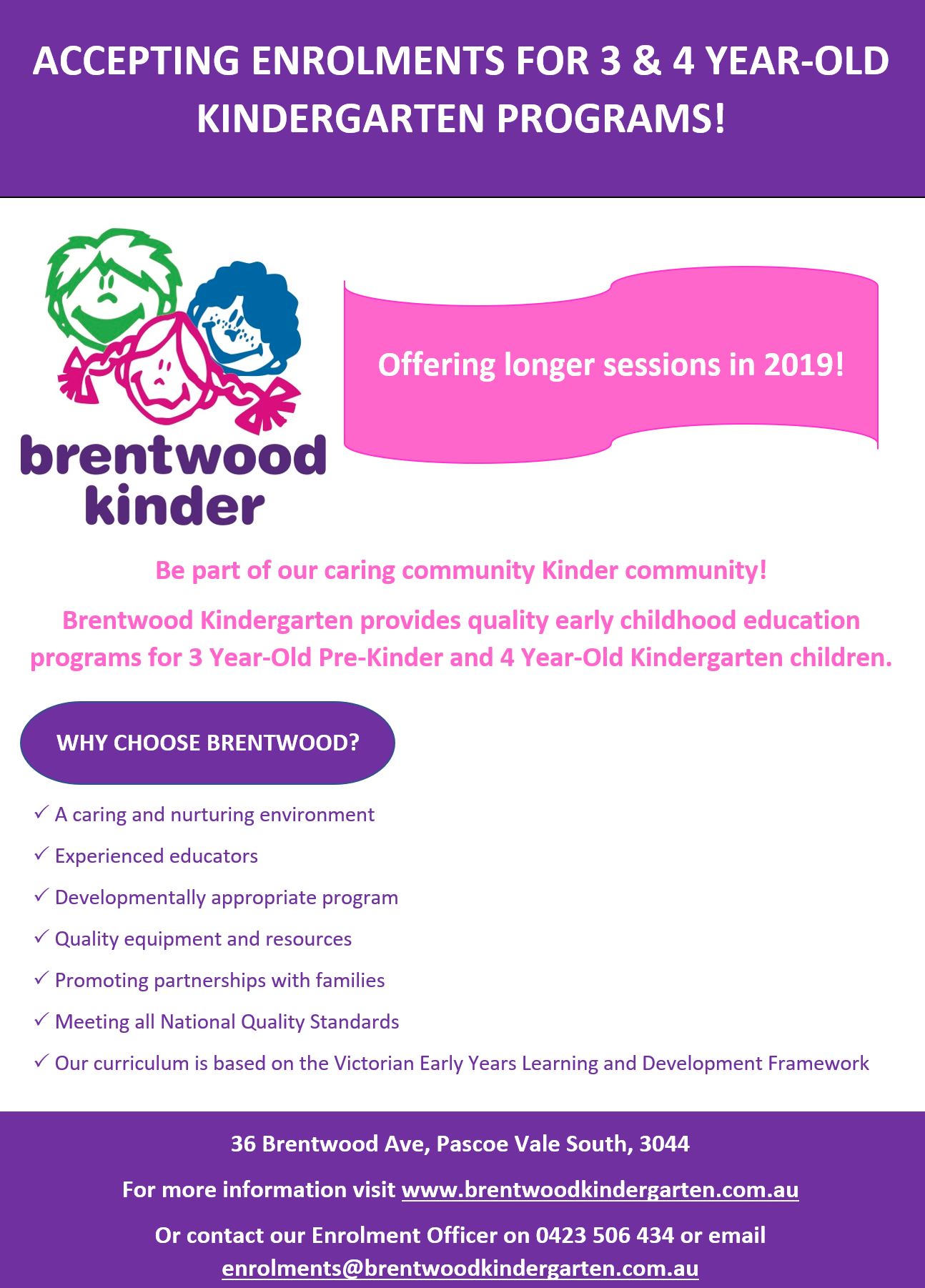 Brentwood Kindergarten - Offering 3 & 4 Year-Old Kindergarten Programs